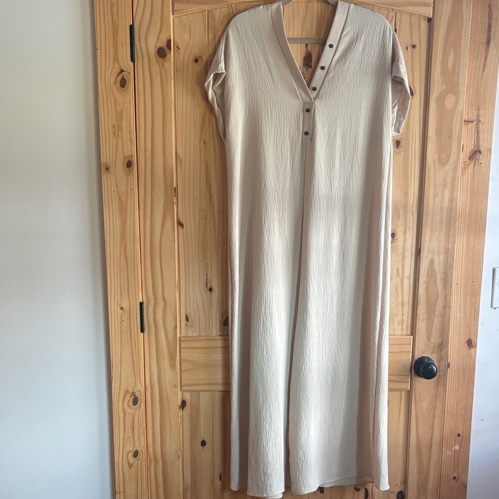 Ces Femme Cream Button-Down Jumpsuit